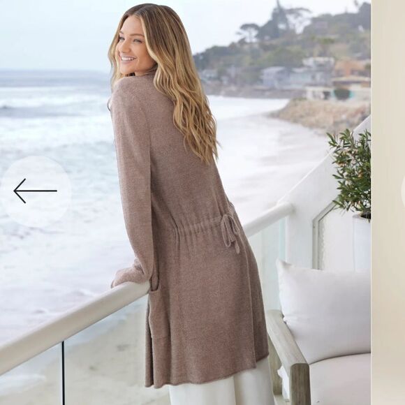 Barefoot Dreams Santa Monica Cardi Heathered Driftwood XS - Picture 1 of 6